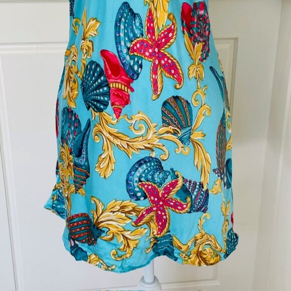 Victoria's Secret Vintage 100% Silk Babydoll Slip Dress Gold Label Tropical Med - Picture 3 of 11